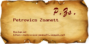Petrovics Zsanett névjegykártya